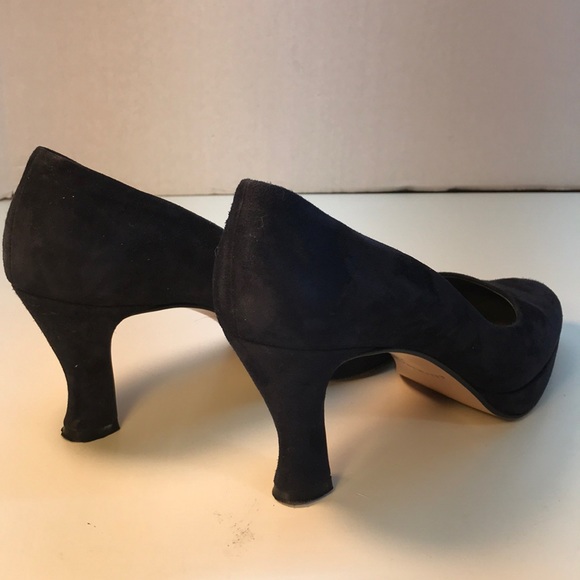 Ellen Tracy Blue Suede Platform Heels Size 7.5 - Picture 5 of 8